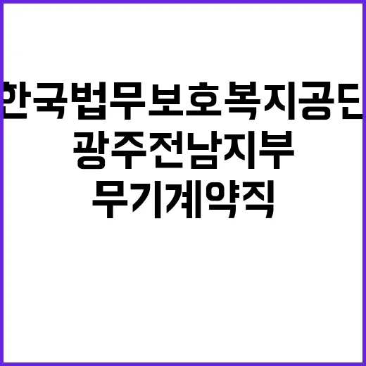 2024년 한국법무보호복지공단 광주전남지부 별정직(취업지원직) 경력경쟁채용 시험 공고