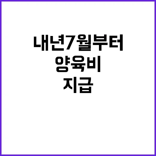 양육비 국가가 지급한다! 내년 7월부터 시행!