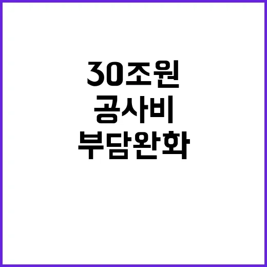 민간투자사업 30조 원 투입으로 공사비 부담 완화!