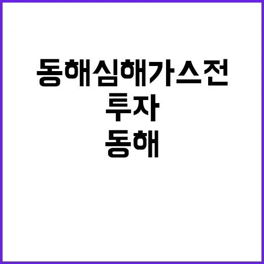 동해 심해 가스전 투자 자문사 미확정 상황!