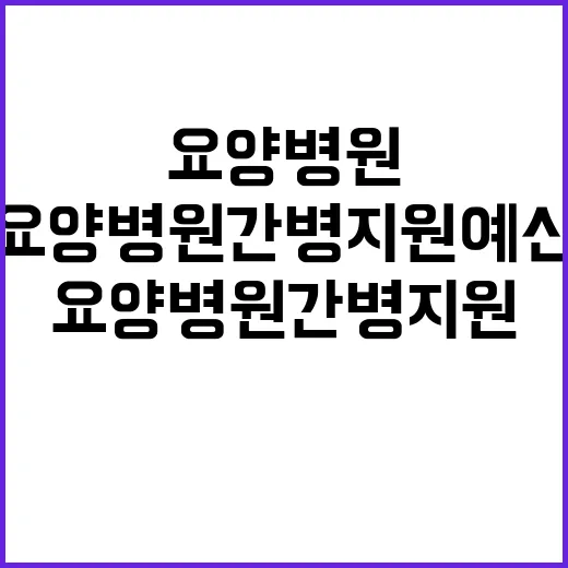 요양병원 간병지원 예산 사실은 이렇게 밝혀졌다!