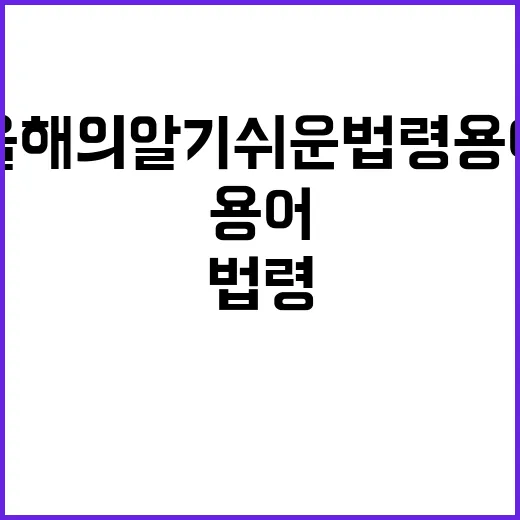 먼지 날림 올해의 알기 쉬운 법령 용어!