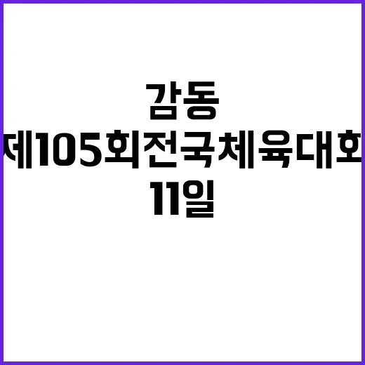 ‘제105회 전국체육대회’ 감동 재현 11일 시작!