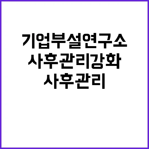 기업부설연구소 위반 사후관리 강화 소식!