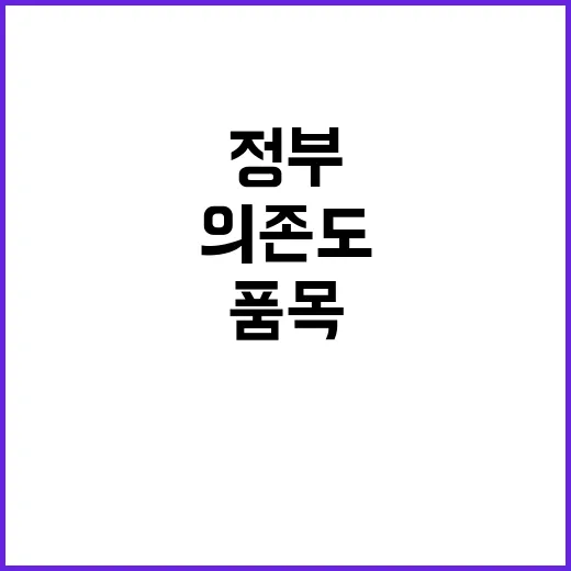 위기대응 액션플랜 정부의 품목 의존도 분석 공개!