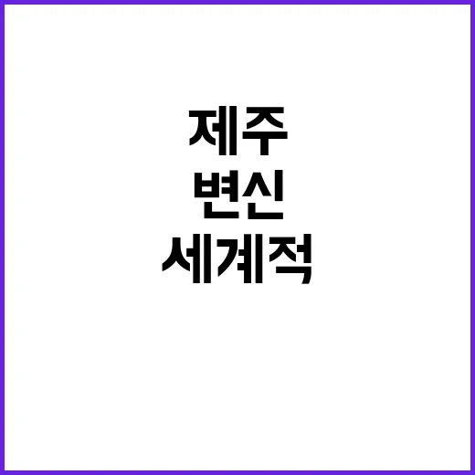 제주 세계적 휴양지로의 변신! 지금 확인하세요!