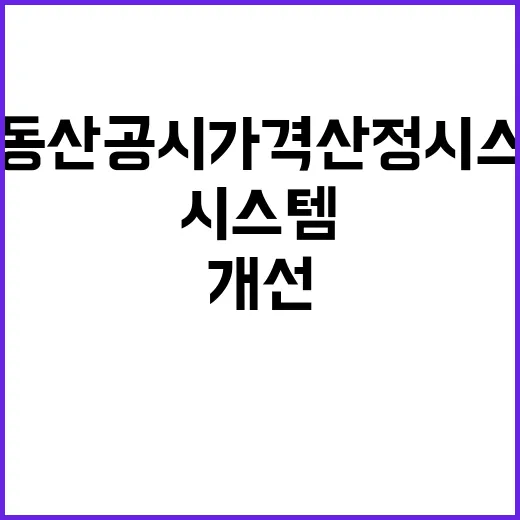 부동산공시가격산정시스템 올해 개선 완료의 진실 공개!