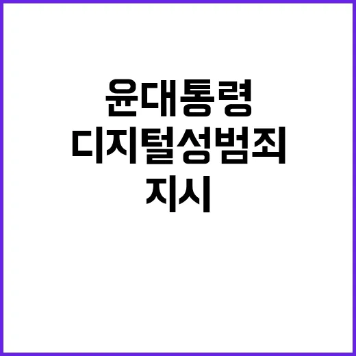 디지털 성범죄 윤 대통령 강력 대응 지시!