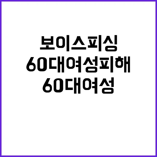 “보이스피싱 60대 여성 피해 급증 중!”