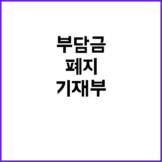 부담금 폐지 기재부…