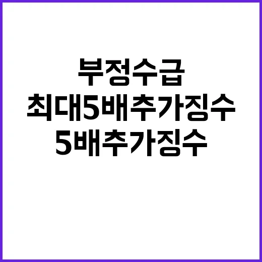 부정수급 최대 5배 추가 징수되는 이유는?