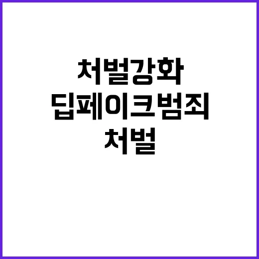 딥페이크 범죄 처벌 강화 소식 공개!