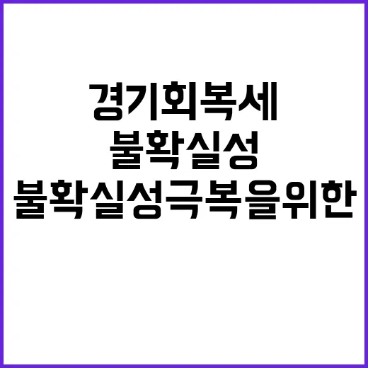 경기회복세 불확실성…