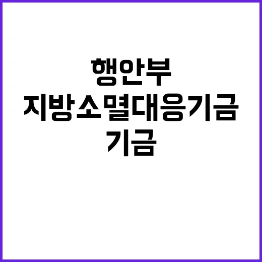 지방소멸대응기금 행안부의 실질적 성과 공개!