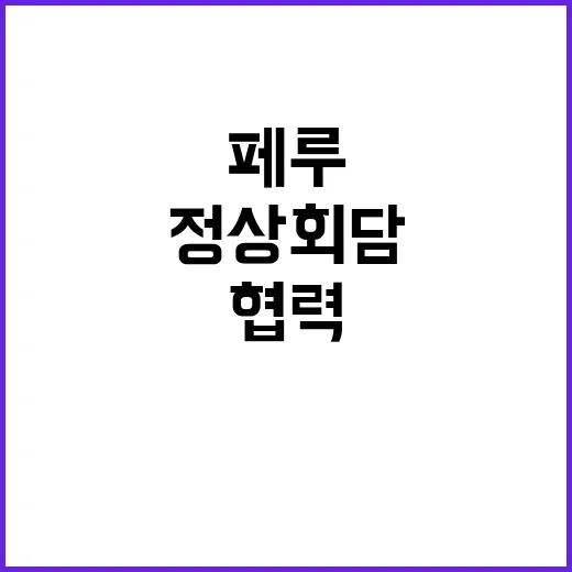 한페루 정상회담 협…