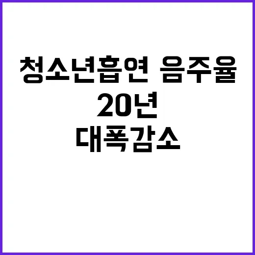 청소년 흡연·음주율 20년 만에 대폭 감소!