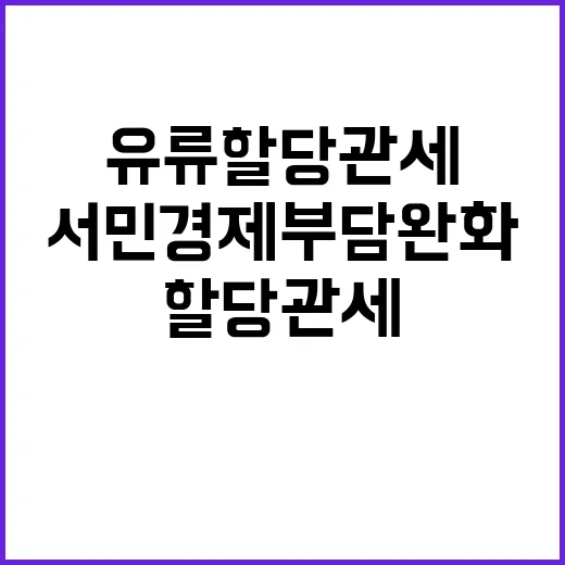 유류 할당관세 서민 경제 부담 완화 소식!