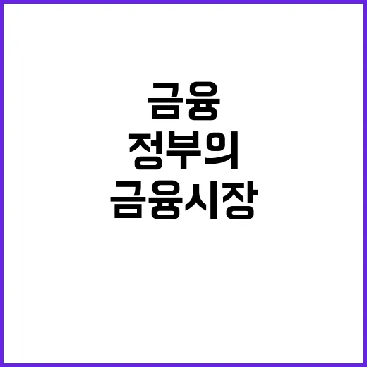 금융시장 정부의 신속한 조치로 반전 예고!