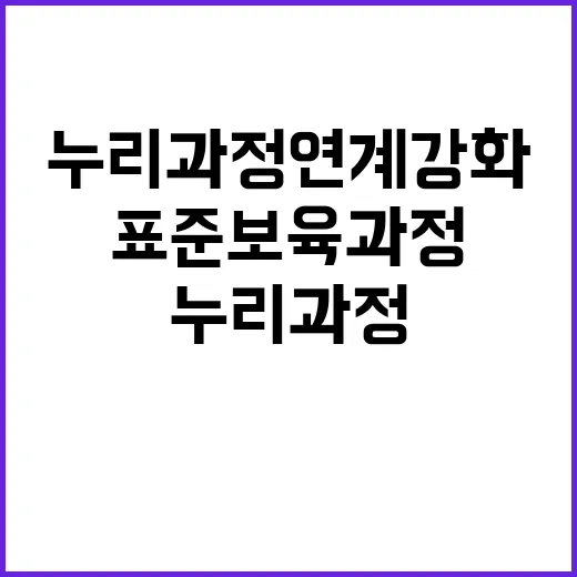 표준보육과정 누리과정 연계 강화로 변화 예고!