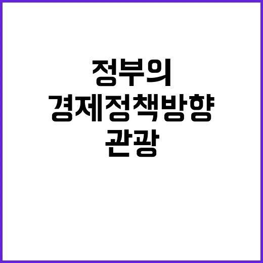 정부의 방한관광 지원 경제정책 방향은?