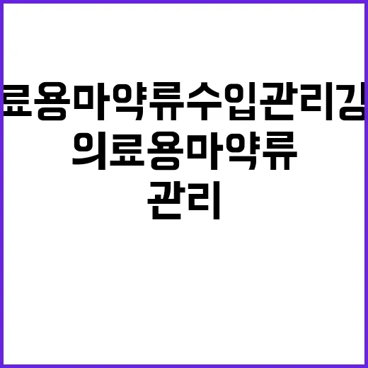 의료용 마약류 수입…