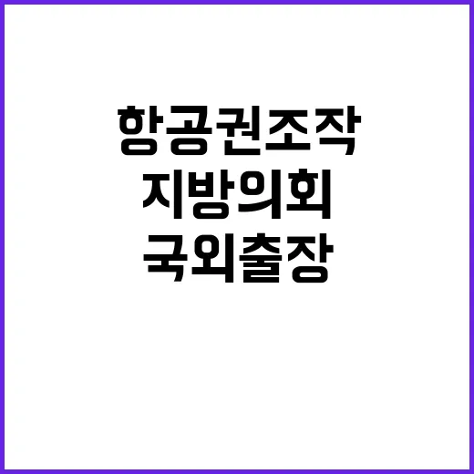 국외출장 허위청구 지방의회 항공권 조작 충격!