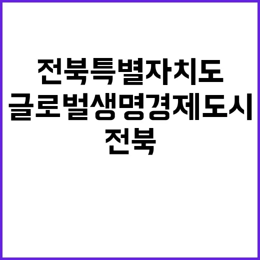 전북특별자치도 글로벌 생명 경제 도시로 도약!