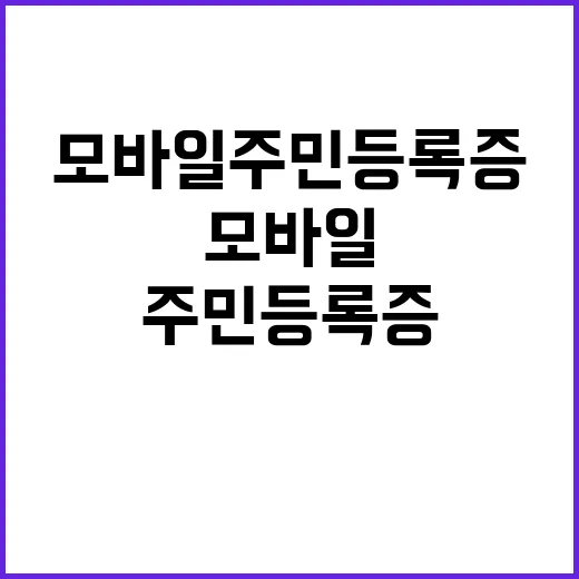 모바일 주민등록증 이제 손안에 담아보세요!