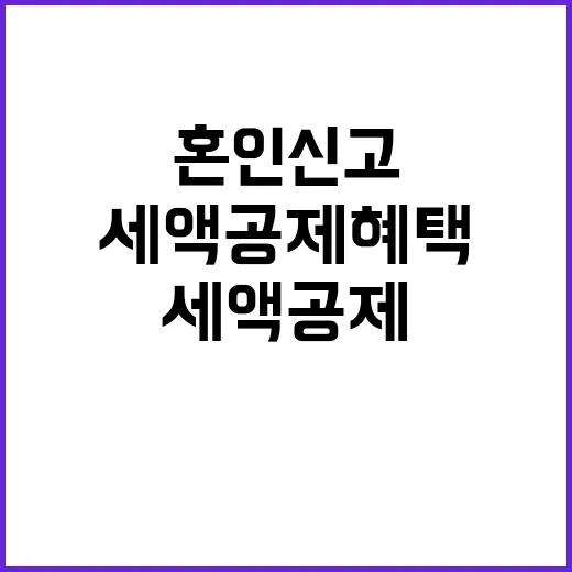 세액공제 혜택 혼인신고 이달까지 완료해야!