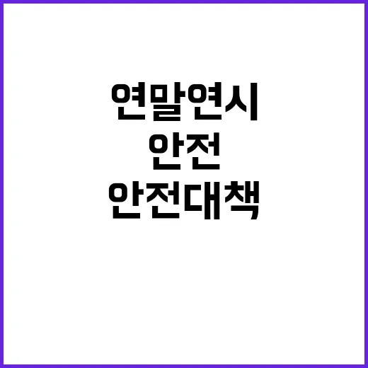 위험요소 제거 연말연시 안전대책 발표!