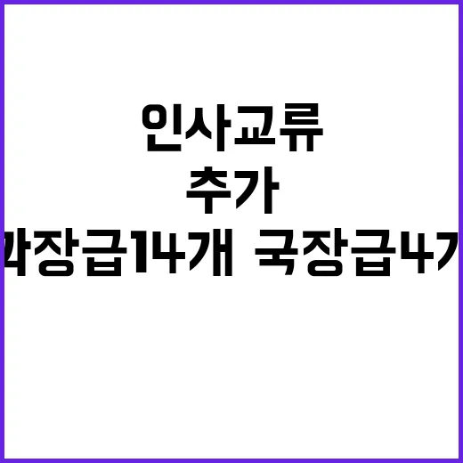 인사교류 추가 과장급 14개·국장급 4개 발표!