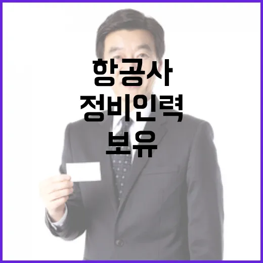 항공사 등록 정비인력 보유 여부 확인 사실 공개!