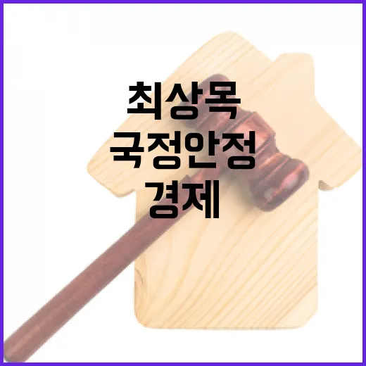 국정 안정 경제 회복 최상목의 결단!