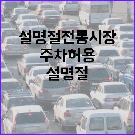 주차 허용 설 명절 전통시장 걱정 끝!