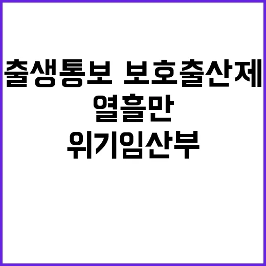 위기임산부 지원, 출생통보·보호출산제 열흘 만의 성과!