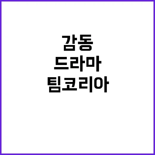 ‘팀코리아’ 감동 드라마, 온 국민의 웃음폭발!