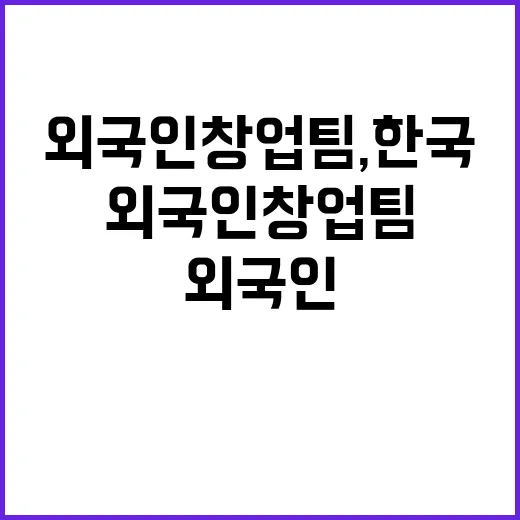 외국인 창업팀, 한국 정착 지원 프로그램 공개!