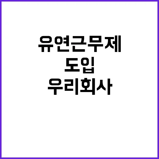 유연근무제, 우리 회사도 도입 가능할까?