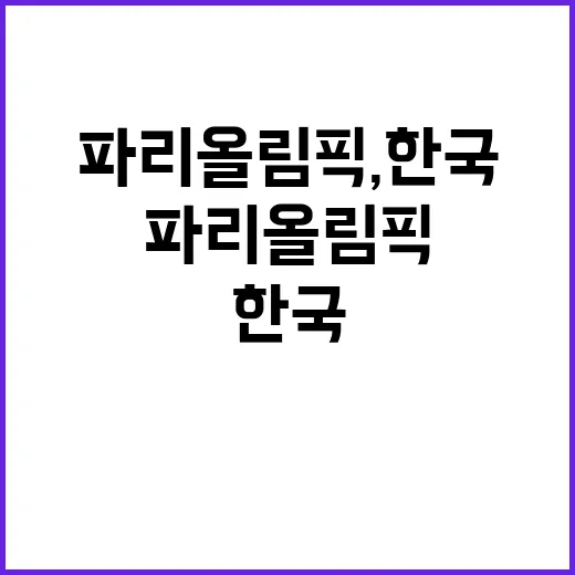 파리올림픽, 한국 …