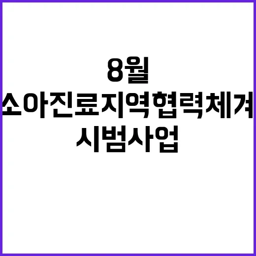 소아진료 지역협력체계, 시범사업 8월 말 시작!