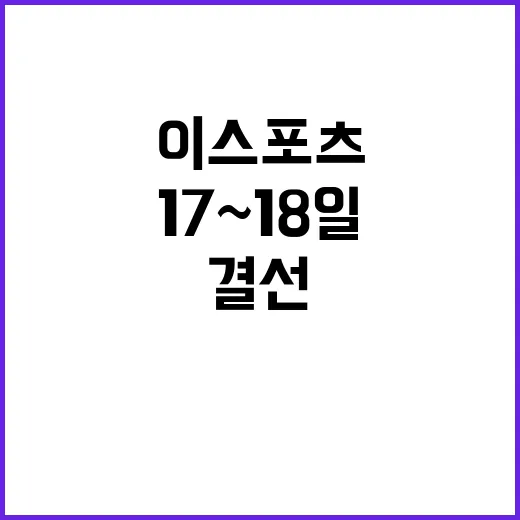 이스포츠 결선 17~18일 온라인 생중계 주목!