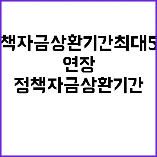 정책자금 상환기간 최대 5년으로 연장 가능!