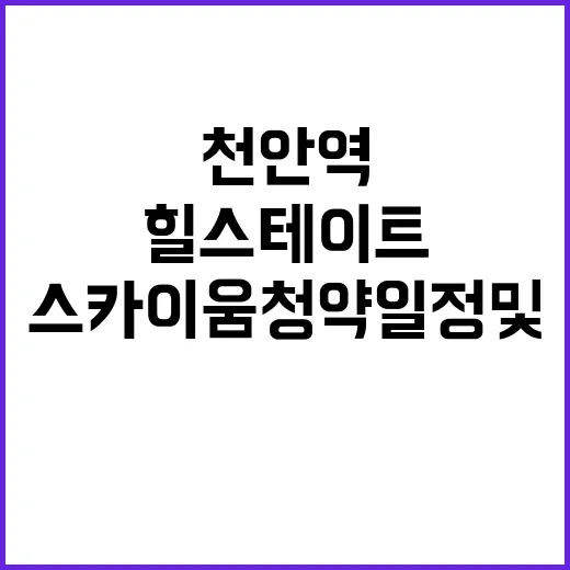 힐스테이트 천안역 스카이움 청약 일정 및 가격 정보