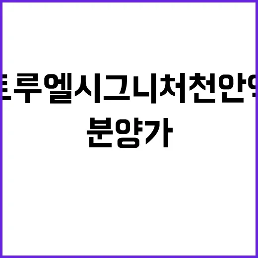 트루엘 시그니처 천안역 청약 일정 및 분양가 공개!