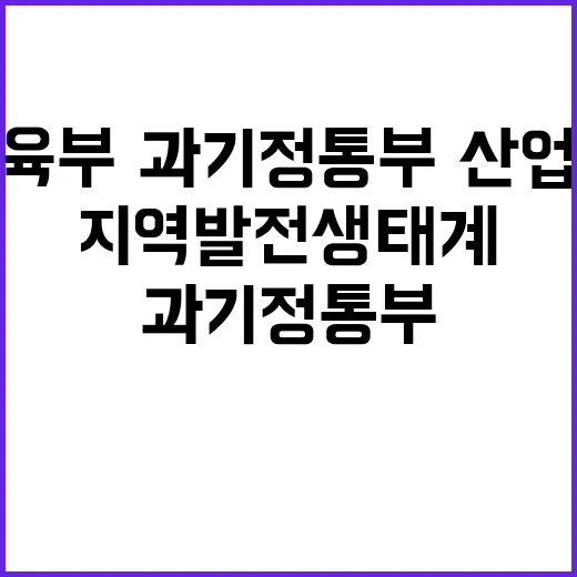 지역발전 생태계 교육부·과기정통부·산업부 힘 합친다!