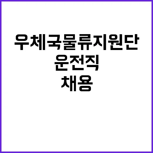 우체국물류지원단 대전지사 대전, 청주, 천안사업소 추석 특별소통 기간제(운전직, 상하차) 채용 공고