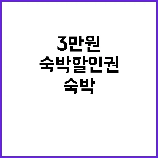 숙박 할인권 3만원 혜택 놓치지 마세요!