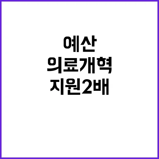 예산 증가로 의료개…