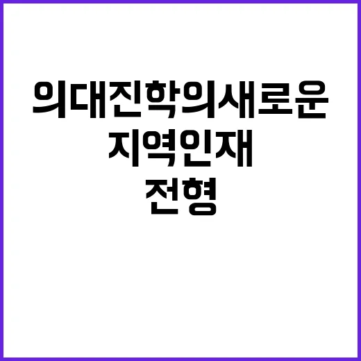 ‘지역인재’ 전형 의대 진학의 새로운 조건 공개!