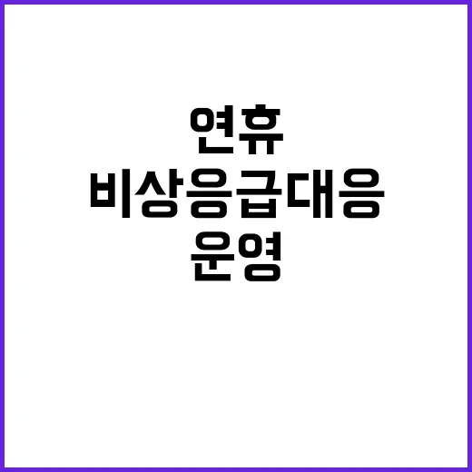 비상응급 대응 추석…